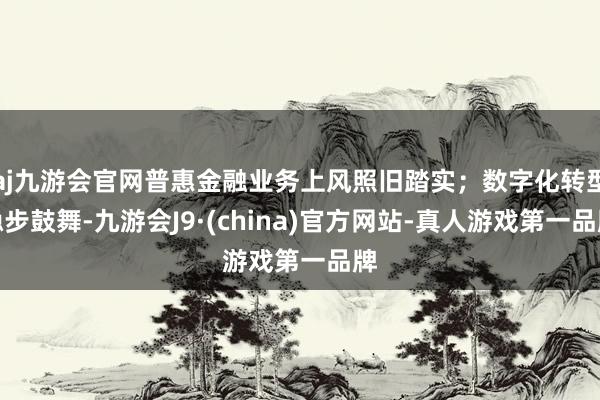 aj九游会官网普惠金融业务上风照旧踏实；数字化转型稳步鼓舞-九游会J9·(china)官方网站-真人游戏第一品牌