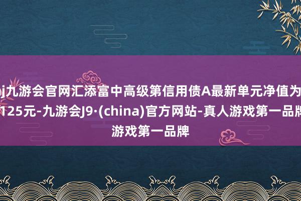 aj九游会官网汇添富中高级第信用债A最新单元净值为1.125元-九游会J9·(china)官方网站-真人游戏第一品牌